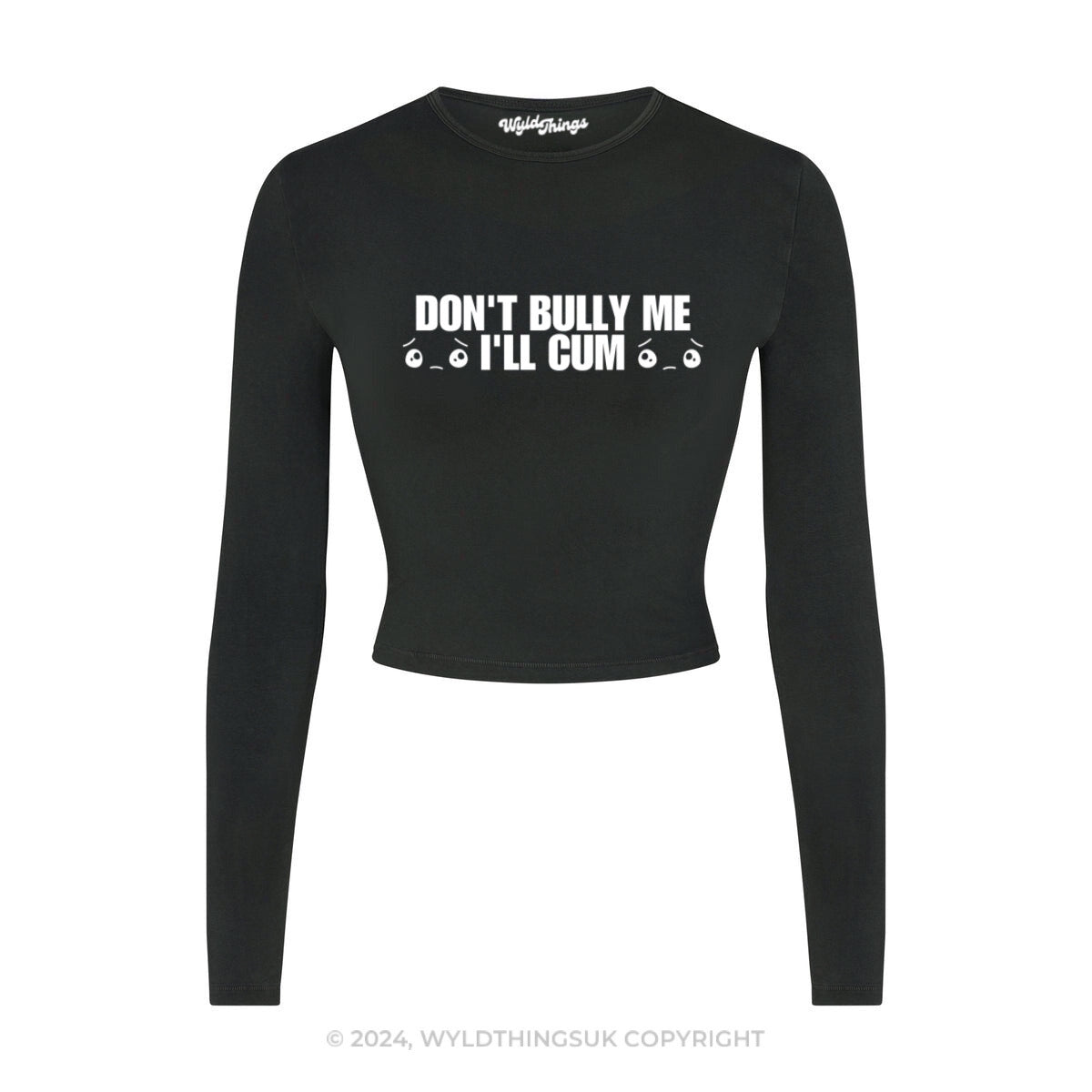 DON'T BULLY ME I'LL CUM LONG SLEEVE CROP TOP