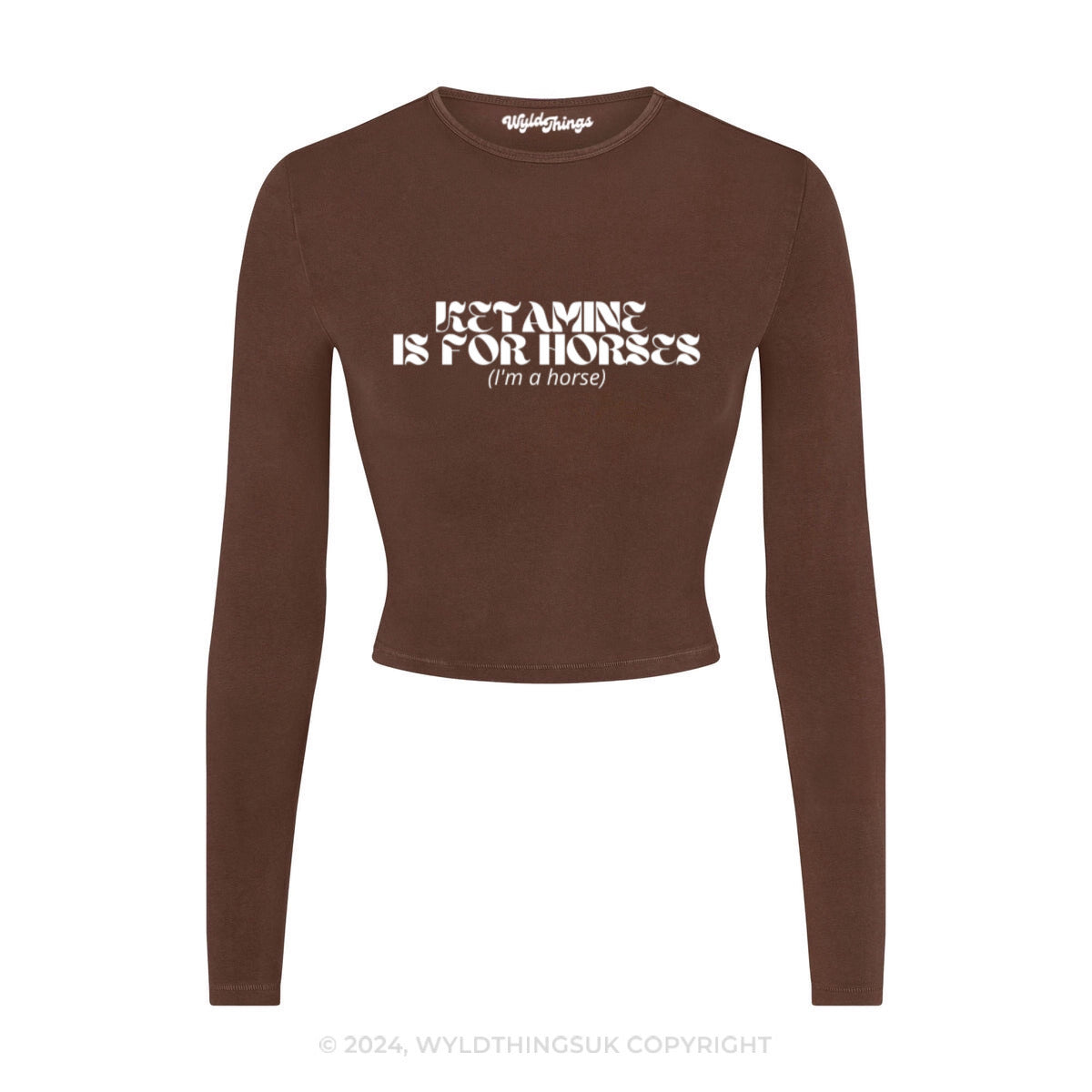 K IS FOR HORSES LONG SLEEVE CROP TOP