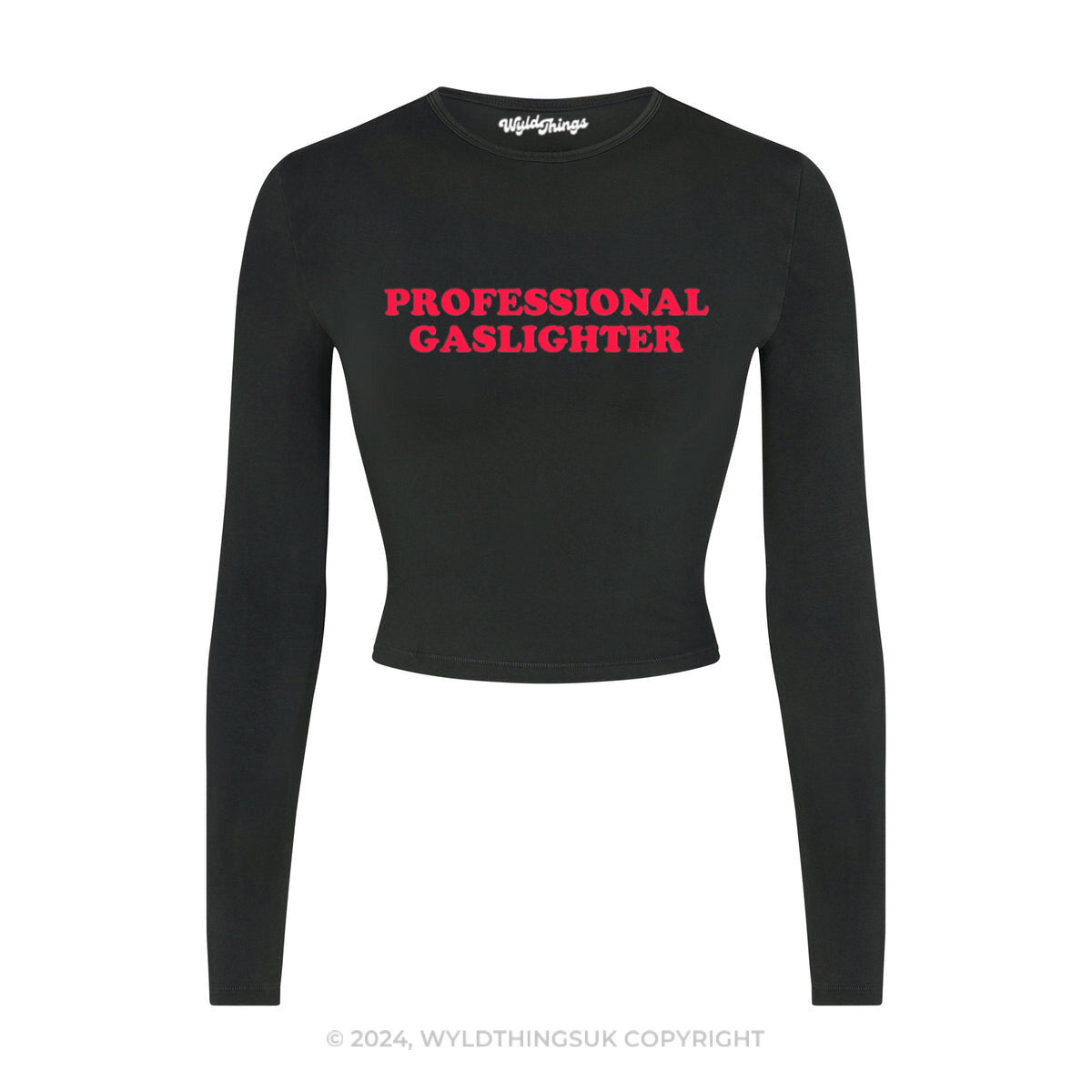 PROFESSIONAL GASLIGHTER LONG SLEEVE CROP TOP