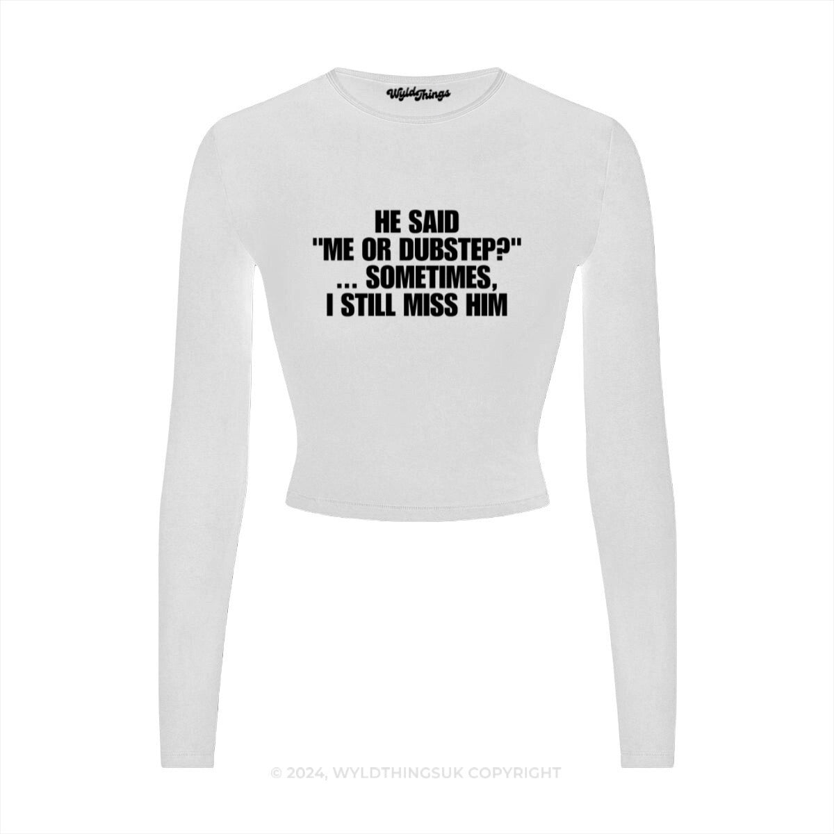 ME OR DUBSTEP LONG SLEEVE CROP TOP