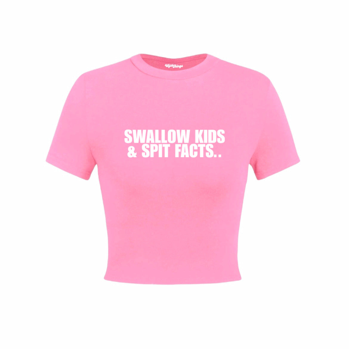 SWALLOW KIDS & SPIT FACTS CROP TOP