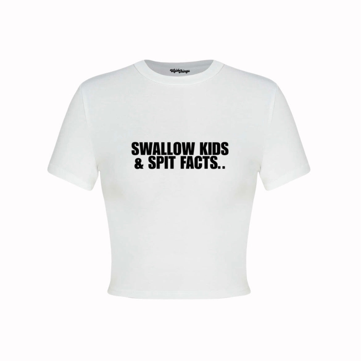 SWALLOW KIDS & SPIT FACTS CROP TOP