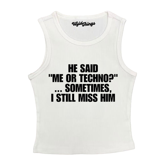 ME OR TECHNO CROPPED TANK TOP