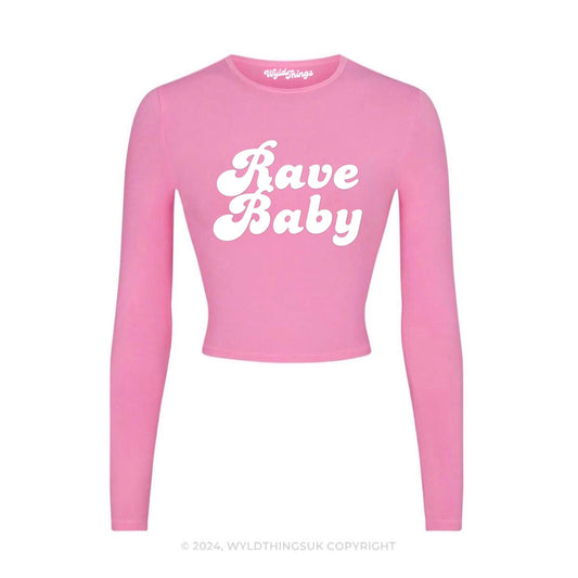 RAVE BABY LONG SLEEVE CROP TOP