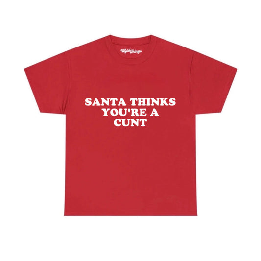 SANTA THINKS YOU'RE A C T-SHIRT