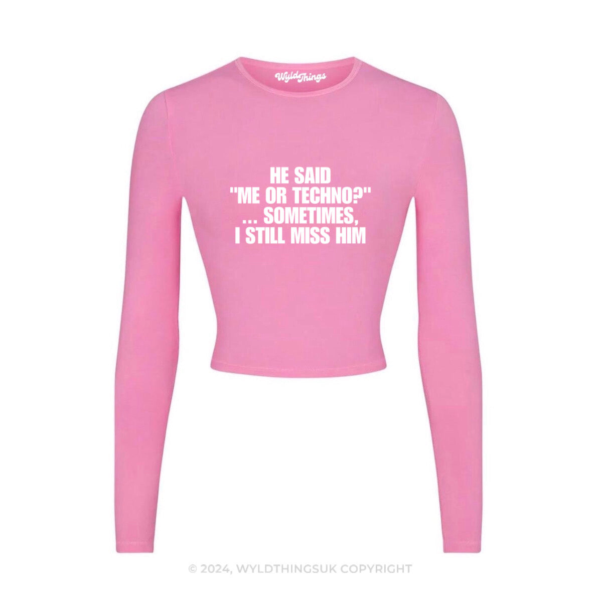 ME OR TECHNO LONG SLEEVE CROP TOP