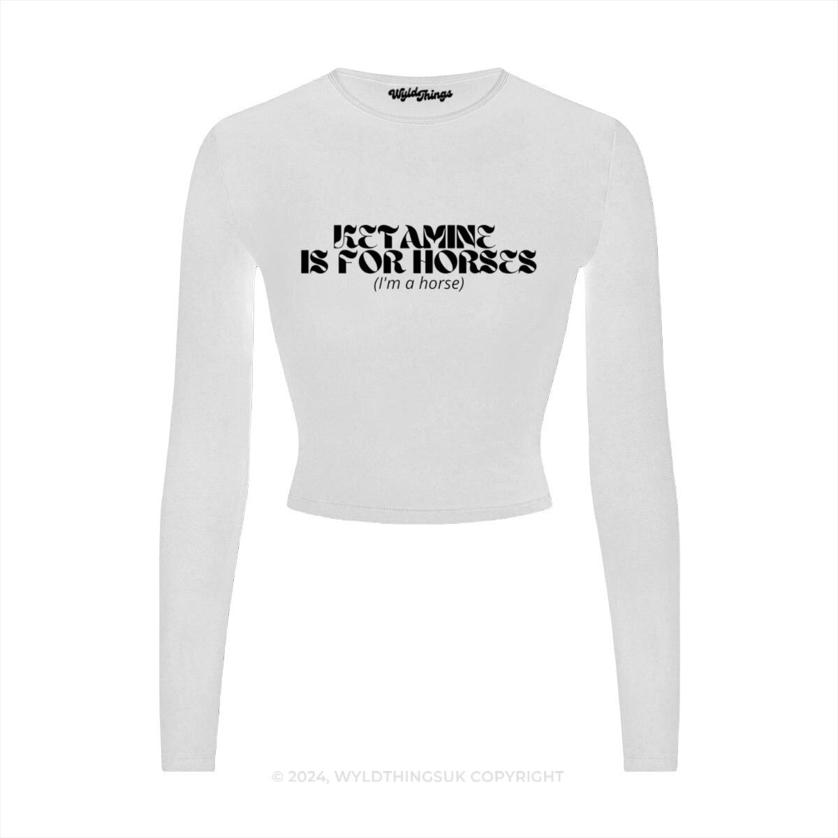 K IS FOR HORSES LONG SLEEVE CROP TOP