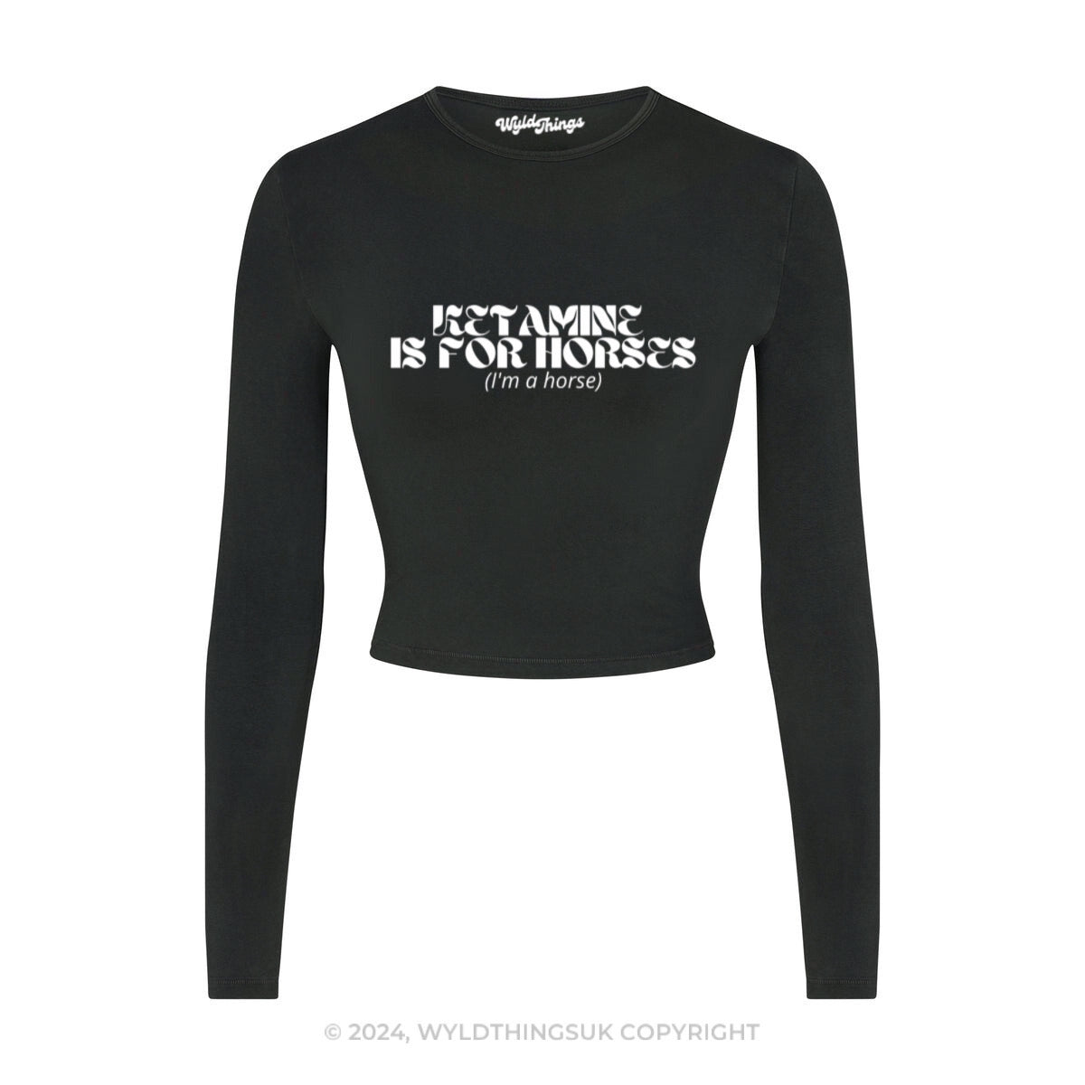 K IS FOR HORSES LONG SLEEVE CROP TOP