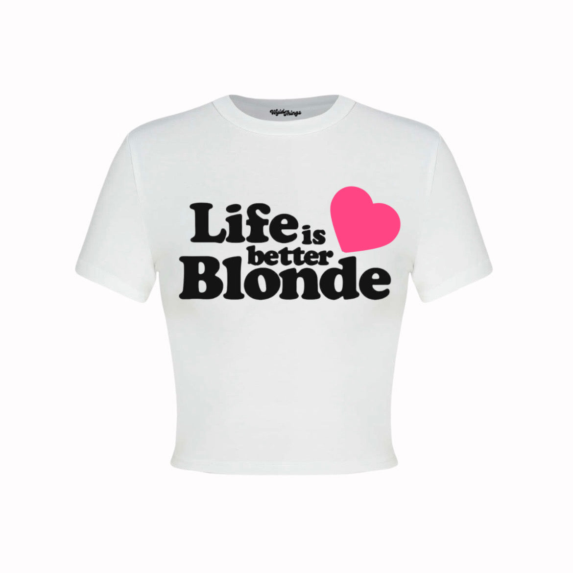 LIFE IS BETTER BLONDE CROP TOP