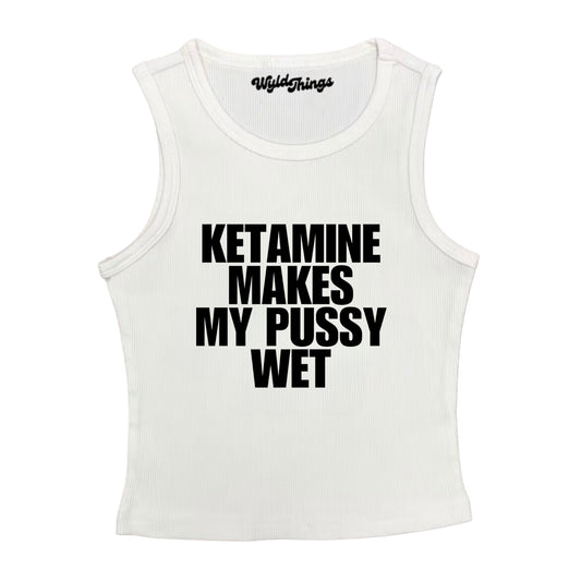 K MAKE MY PUSSY WET CROPPED TANK TOP