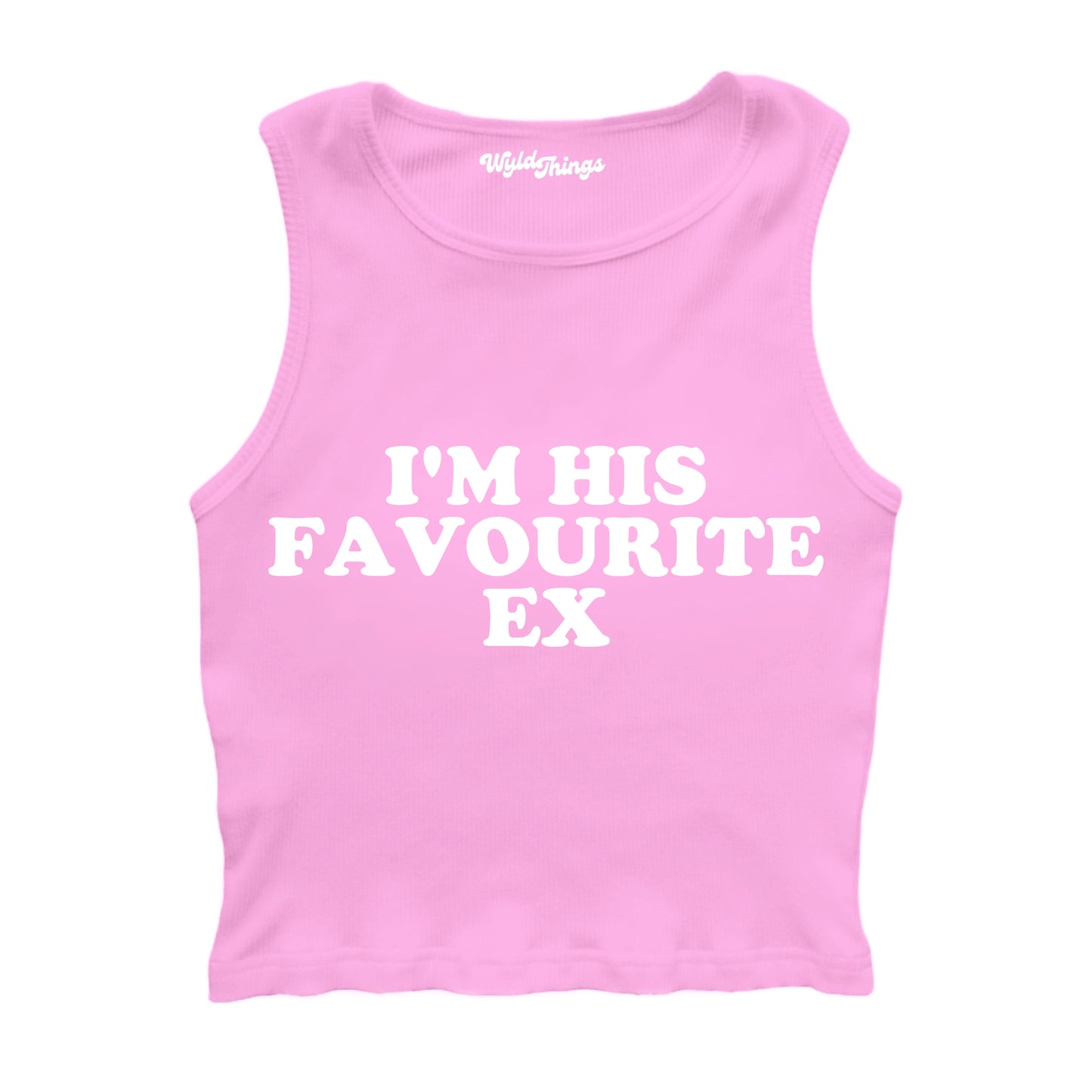 I'M HIS FAVOURITE EX CROPPED TANK TOP