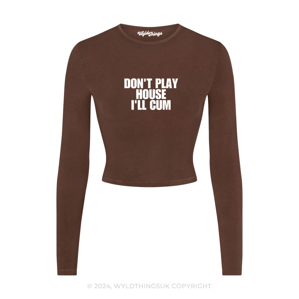 DON'T PLAY DUBSTEP I'LL CUM LONG SLEEVE CROP TOP