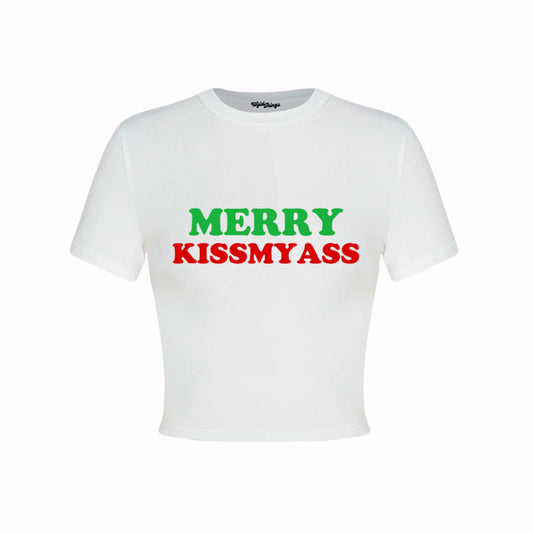 MERRY KISSMYASS CROP TOP