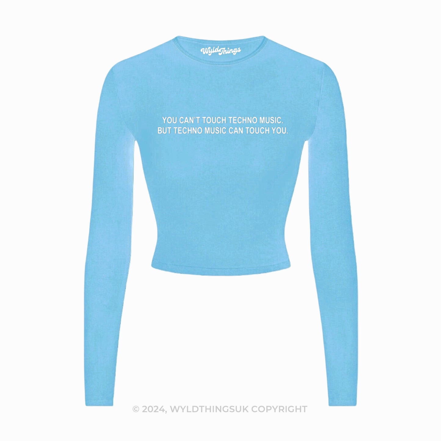 YOU CAN'T TOUCH TECHNO LONG SLEEVE CROP TOP