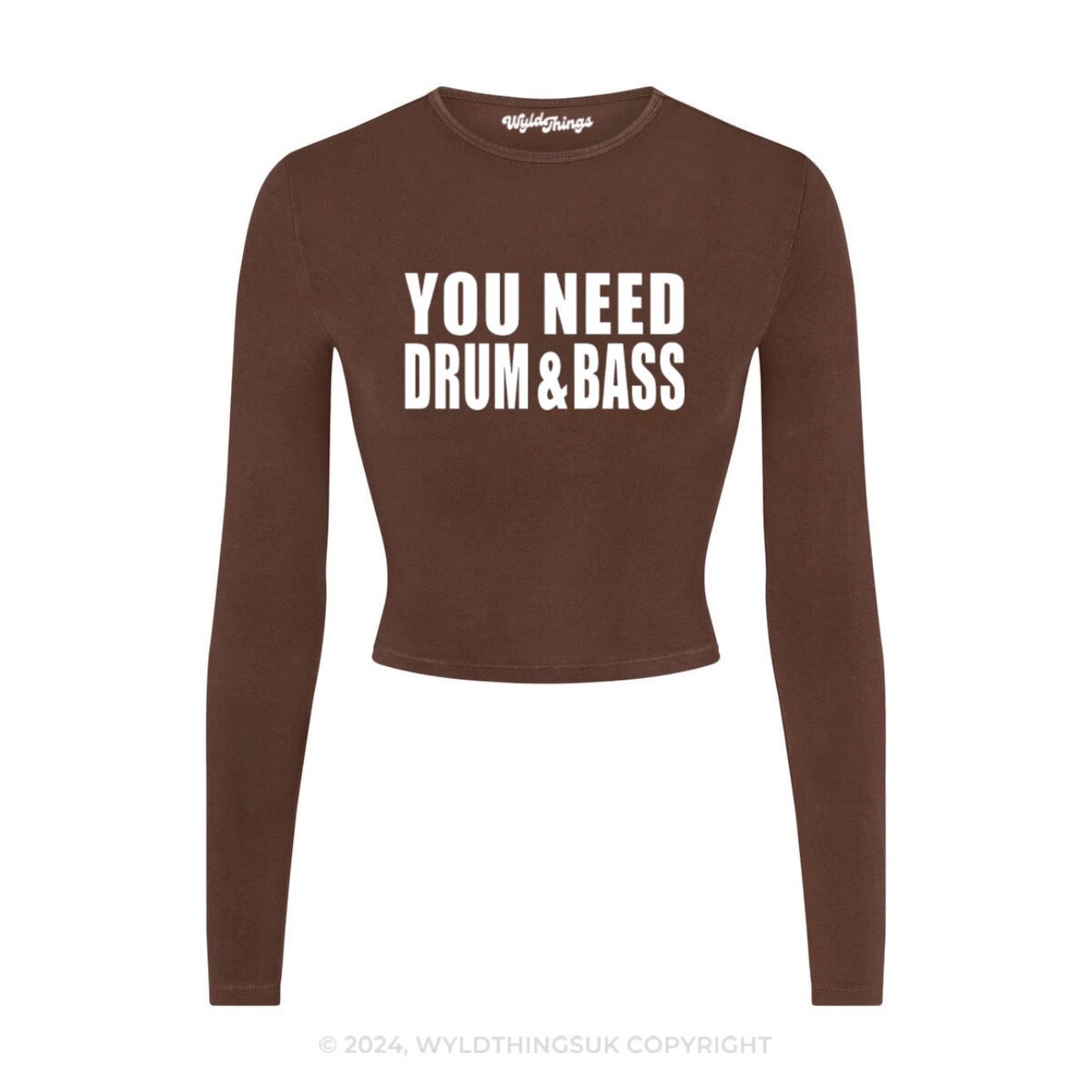 YOU NEED DRUM AND BASS LONG SLEEVE CROP TOP