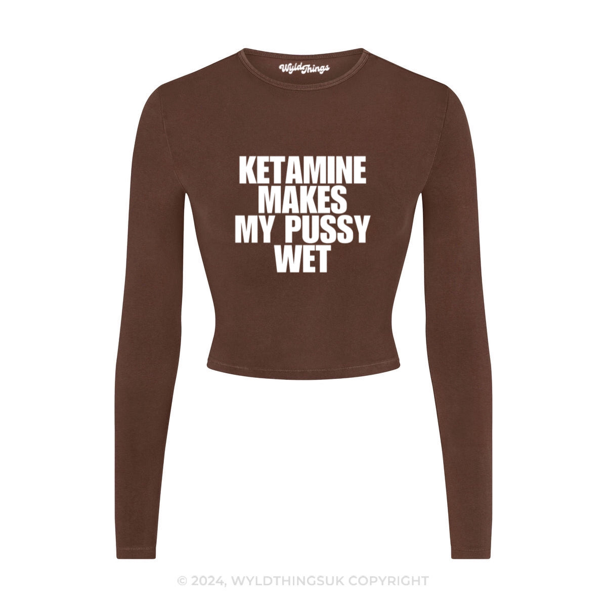 K MAKES MY PUSSY WET LONG SLEEVE CROP TOP