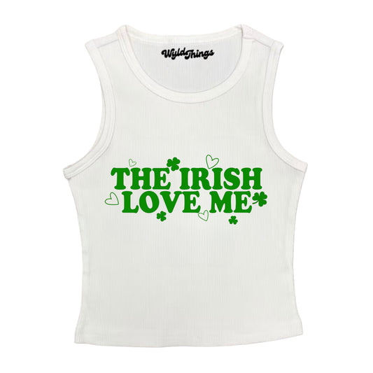 THE IRISH LOVE ME CROPPED TANK TOP