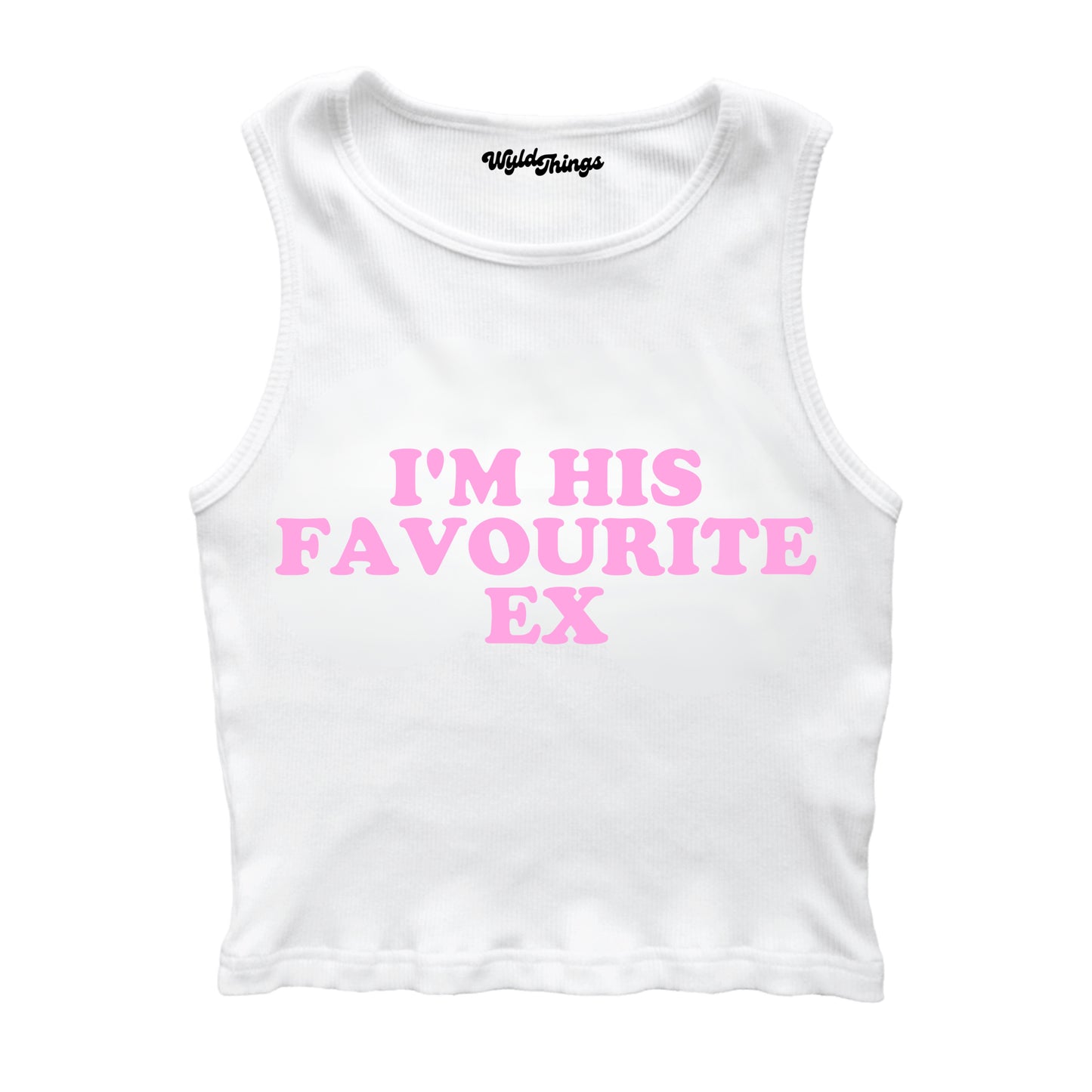 I'M HIS FAVOURITE EX CROPPED TANK TOP