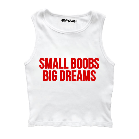 SMALL BOOBS BIG DREAMS CROPPED TANK TOP