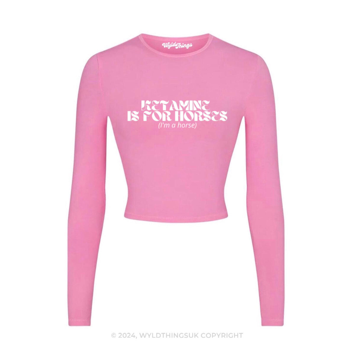 K IS FOR HORSES LONG SLEEVE CROP TOP