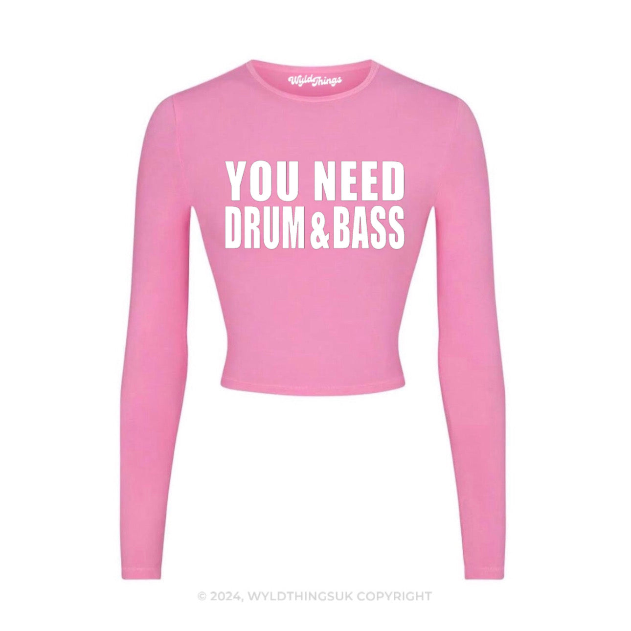 YOU NEED DRUM AND BASS LONG SLEEVE CROP TOP