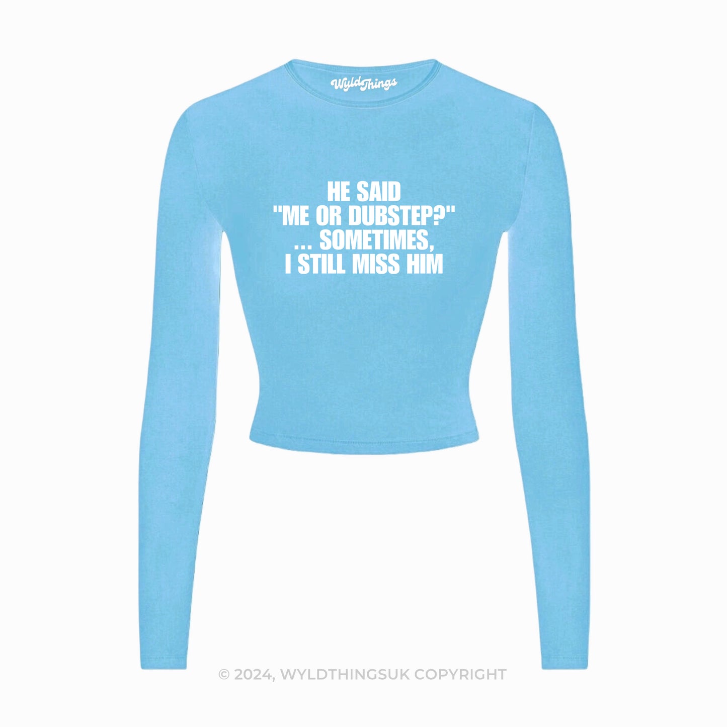 ME OR DUBSTEP LONG SLEEVE CROP TOP