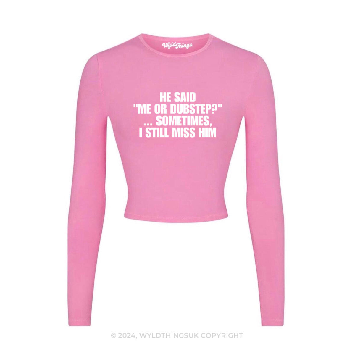 ME OR DUBSTEP LONG SLEEVE CROP TOP