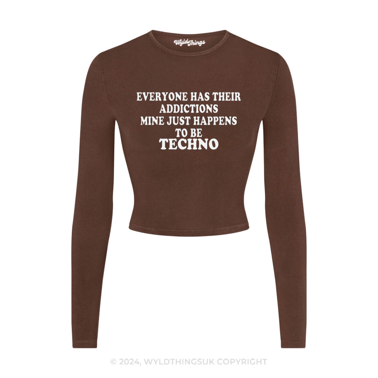 TECHNO ADDICTION LONG SLEEVE CROP TOP