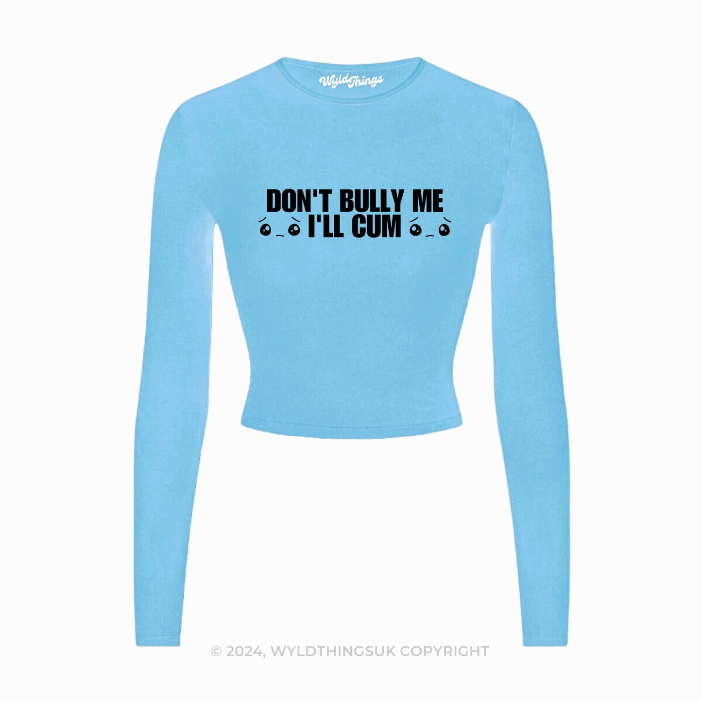 DON'T BULLY ME I'LL CUM LONG SLEEVE CROP TOP