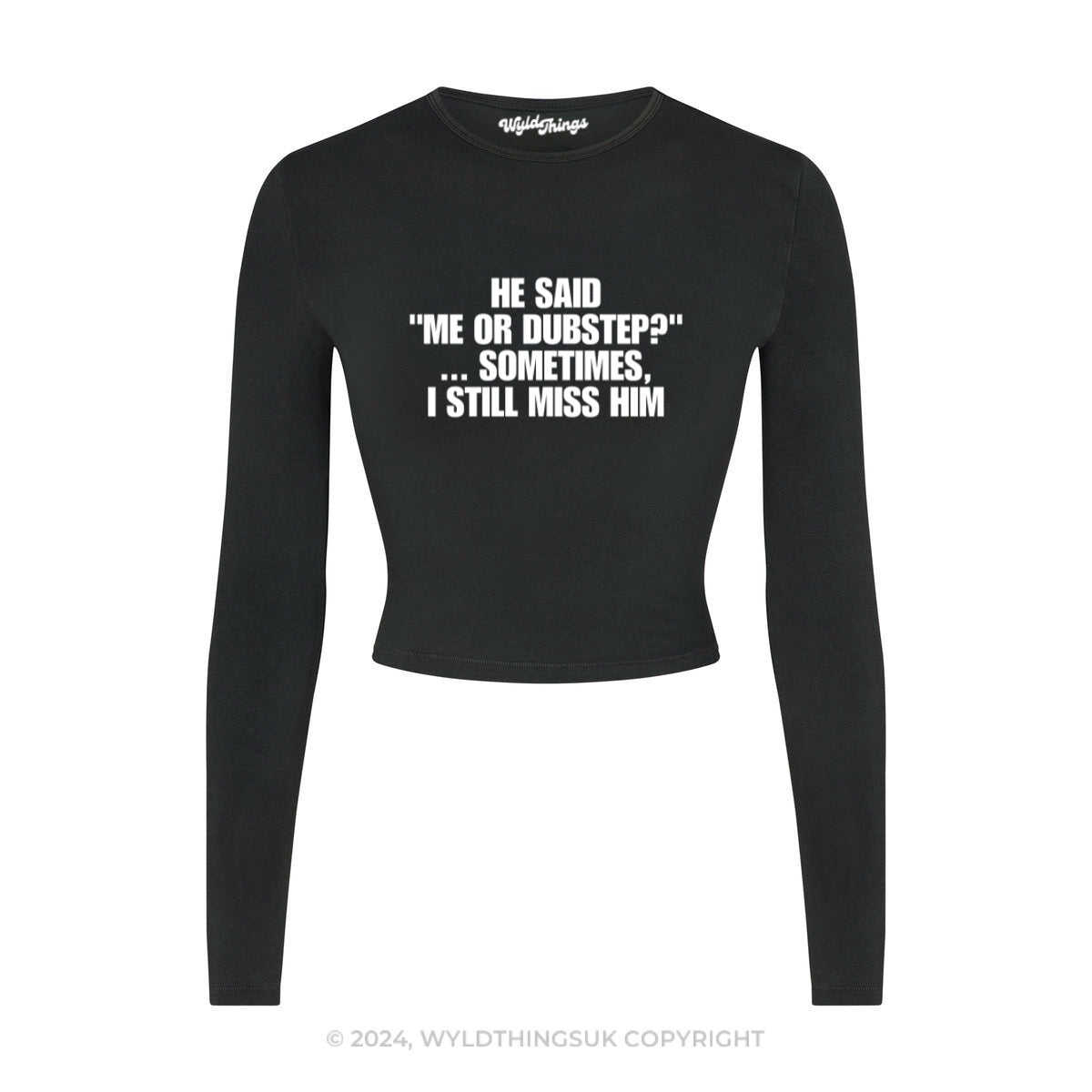 ME OR DUBSTEP LONG SLEEVE CROP TOP