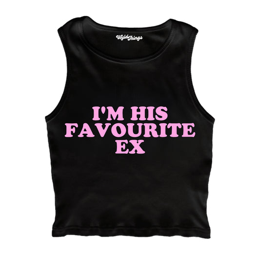 I'M HIS FAVOURITE EX CROPPED TANK TOP