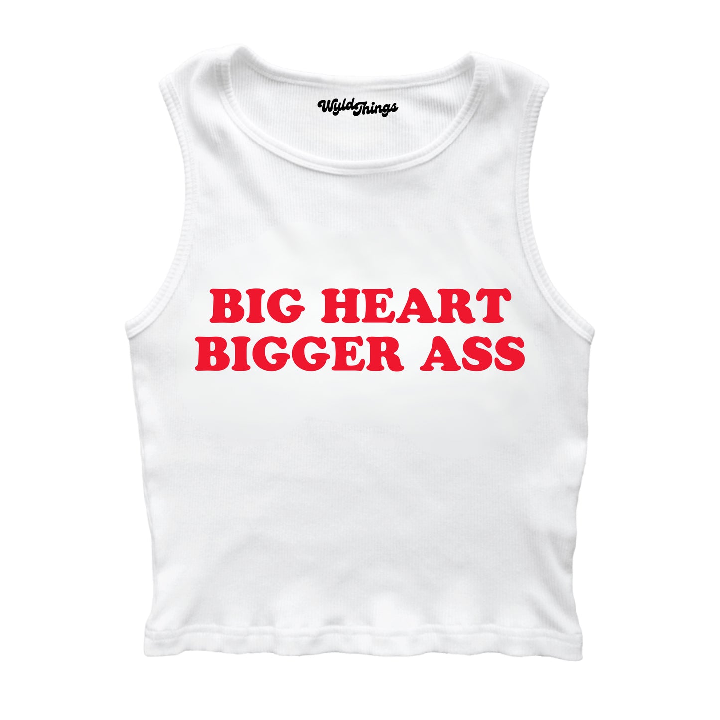 BIG HEART BIGGER ASS CROPPED TANK TOP