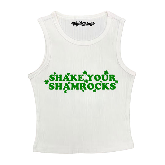 SHAKE YOUR SHAMROCKS CROPPED TANK TOP