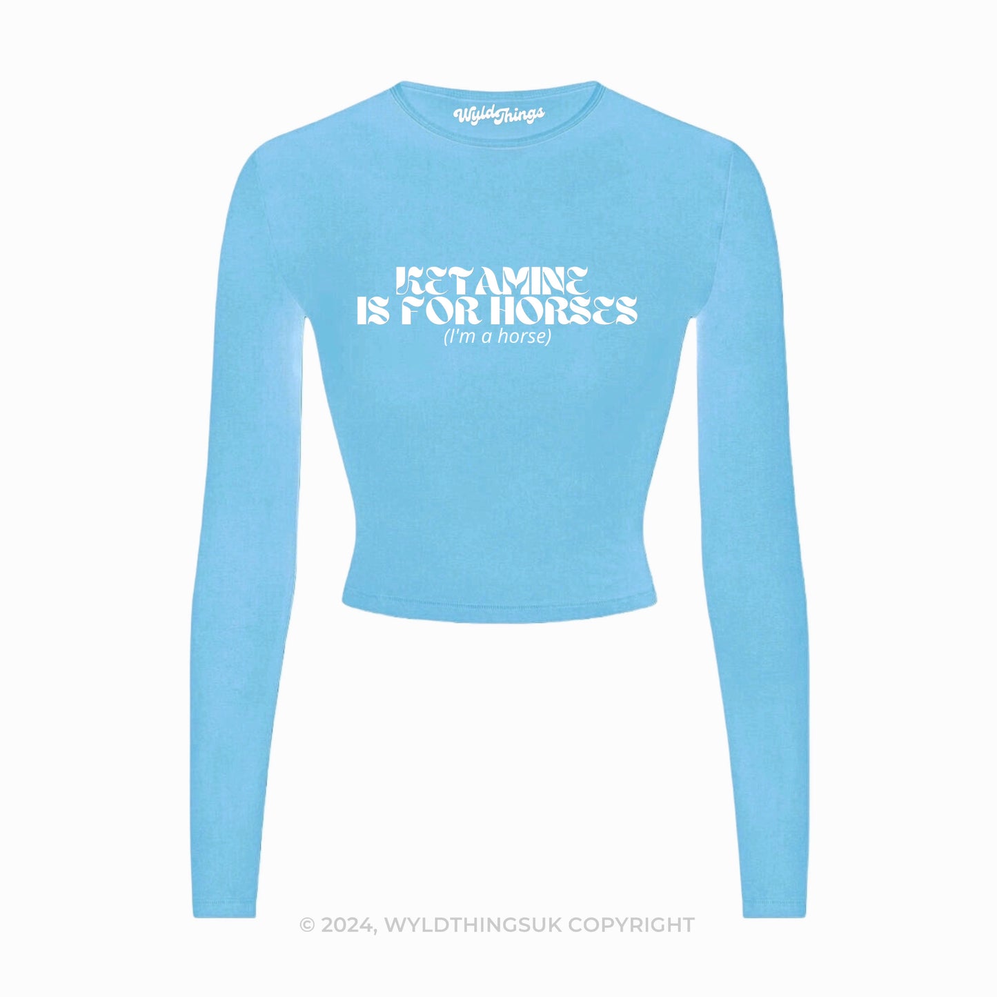 K IS FOR HORSES LONG SLEEVE CROP TOP