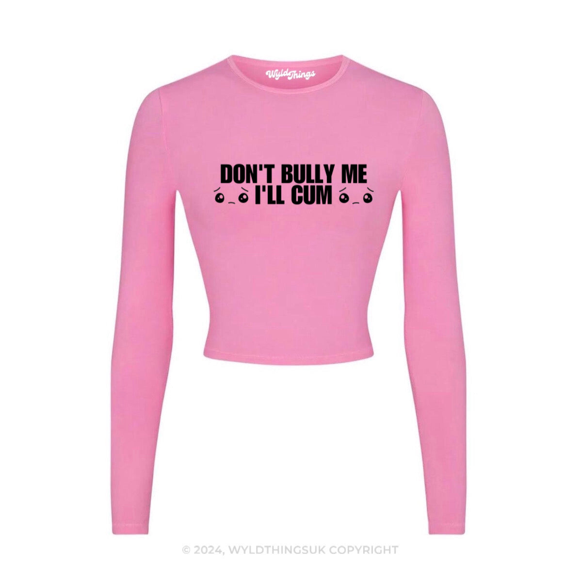 DON'T BULLY ME I'LL CUM LONG SLEEVE CROP TOP