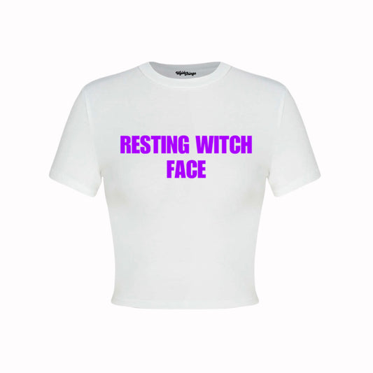 RESTING WITCH FACE CROP TOP