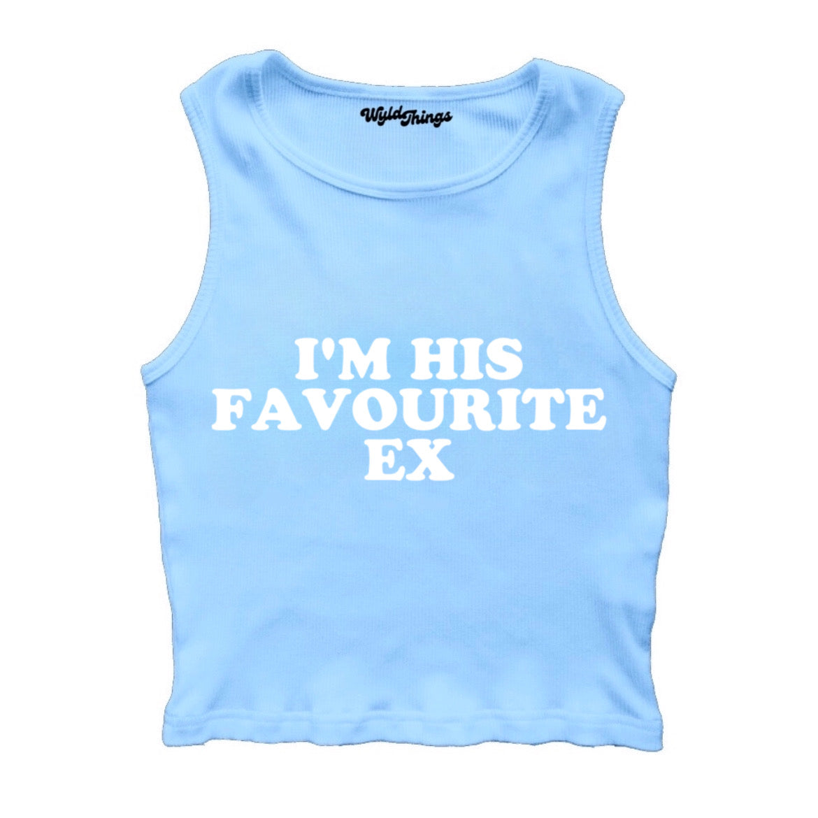 I'M HIS FAVOURITE EX CROPPED TANK TOP