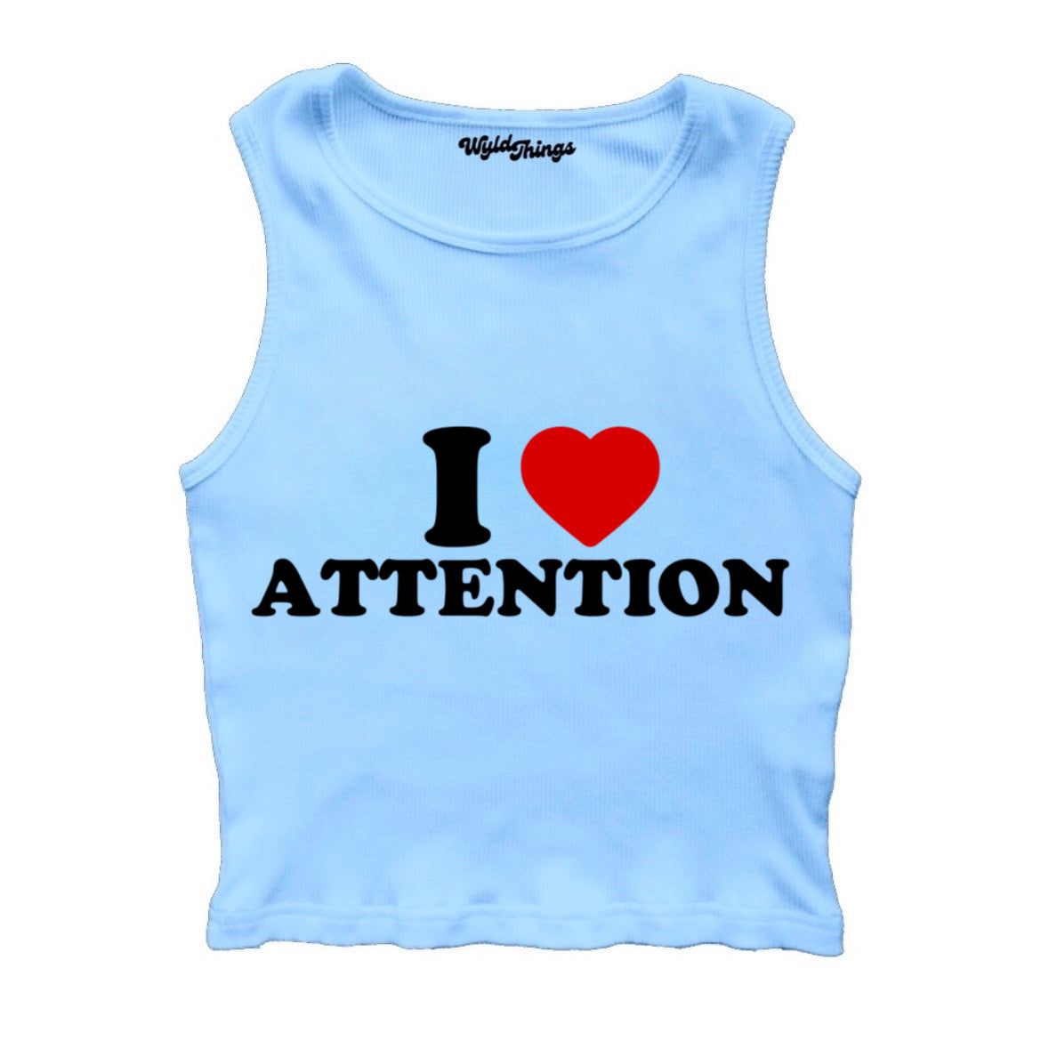 I LOVE ATTENTION CROPPED TANK TOP