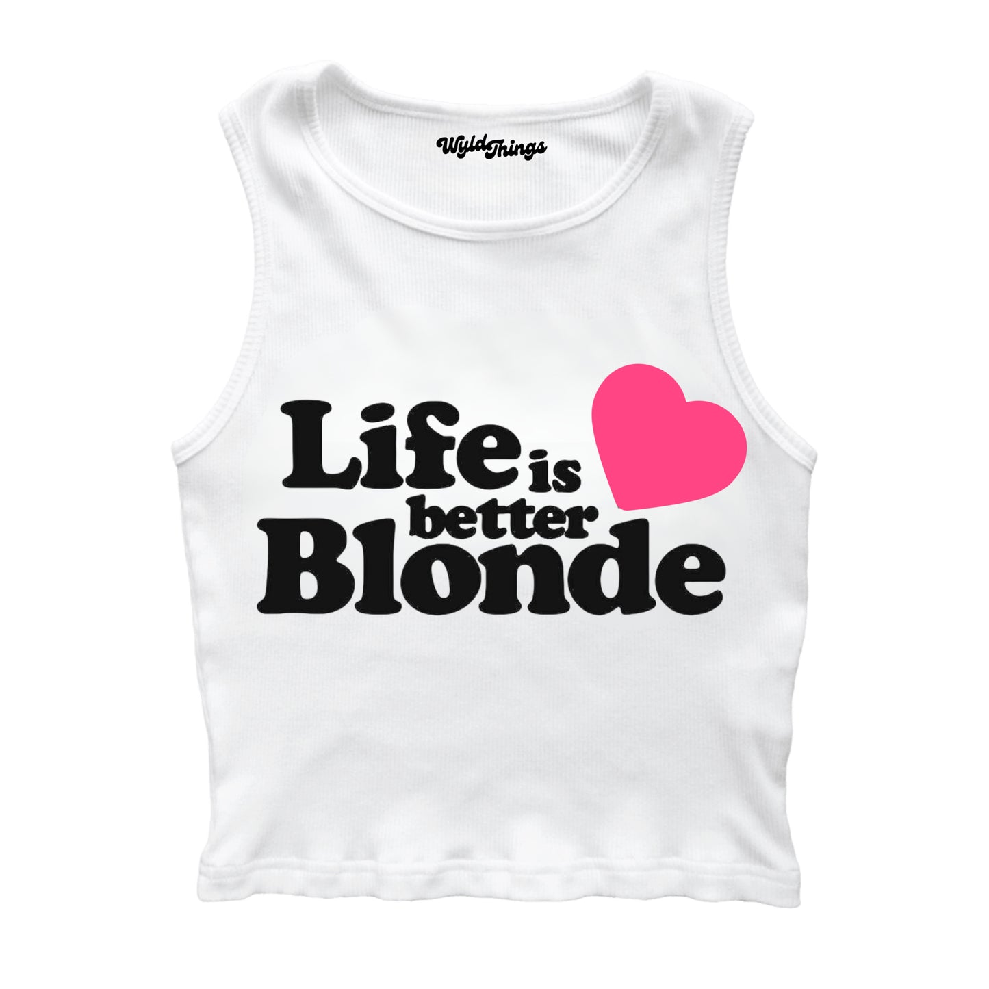 LIFE IS BETTER BLONDE CROPPED TANK TOP