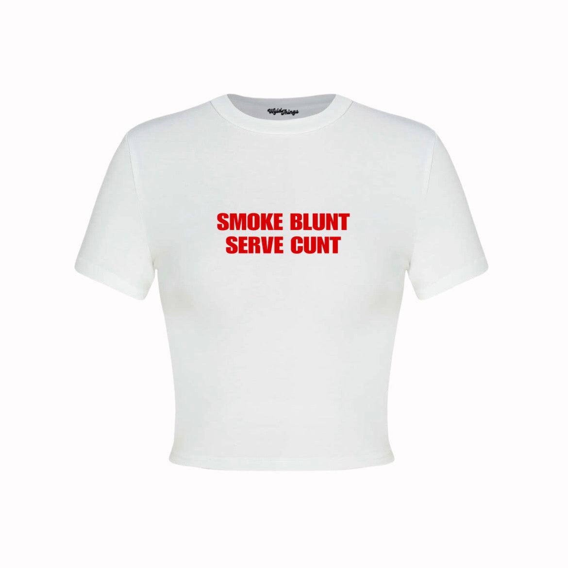 SMOKE BLUNT SERVE CUNT CROP TOP